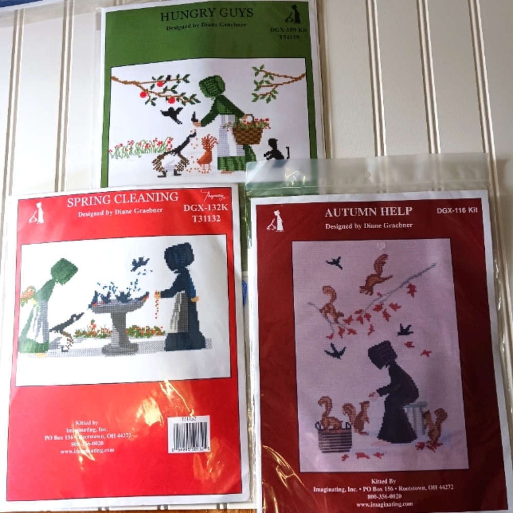 Diane Graebner Amish Cross Stitch Kit Bundle of 3